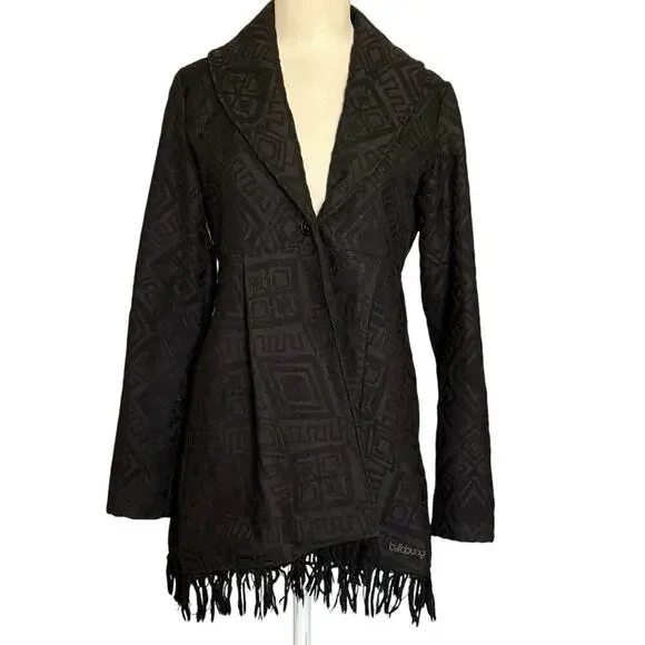 Billabong Black Coat with Fringe Womens Size S - Picture 1 of 12